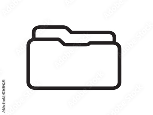 Stylish line art stock illustration of sleek shared folder symbol