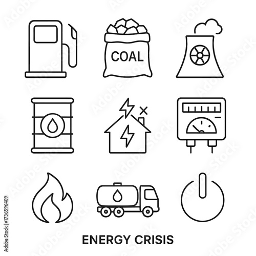 Icons fuel vector meter nuclear grid energy barrel truck off icon house