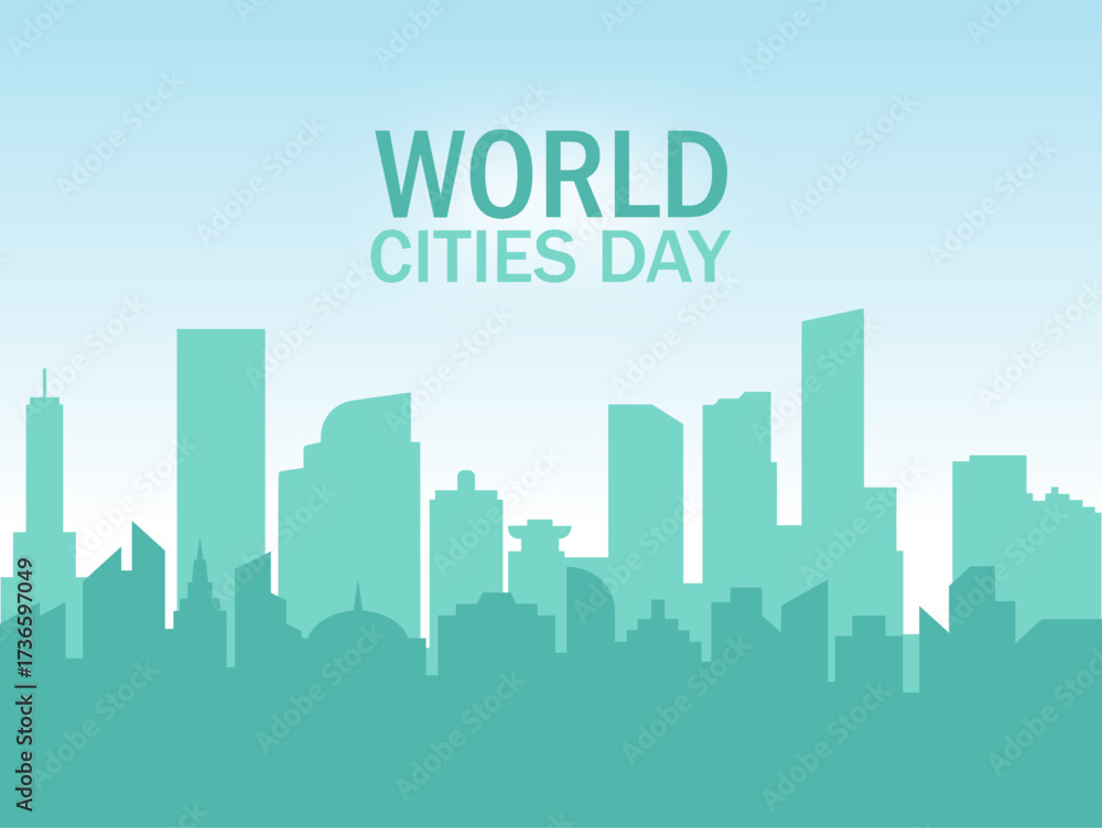 Fototapeta premium Vector graphic of World Cities Day for World Cities Day celebration.