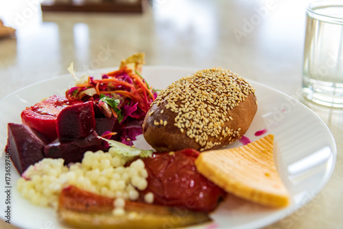 Delicious roasted vegetables served on a plate, showcasing vibrant colors and appetizing texture.