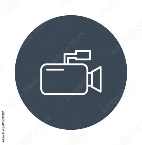 Video Camera Icon in a Circle vector illustration