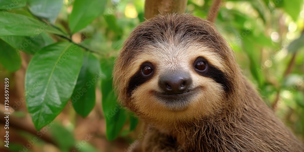 Naklejka premium Slow loris smiling at the camera