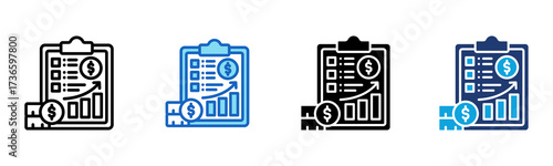 Business Clipboard icon Multi Style Vector Illustration