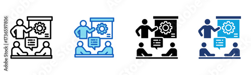 Project Presentation icon Multi Style Vector Illustration