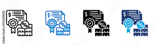 Interest Bond icon Multi Style Vector Illustration