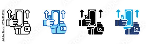 Spend Money icon Multi Style Vector Illustration