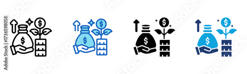 Capital Investment icon Multi Style Vector Illustration