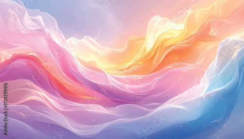 Abstract Flowing Fabric Soft Pastels in a Dreamy, Fluid Design