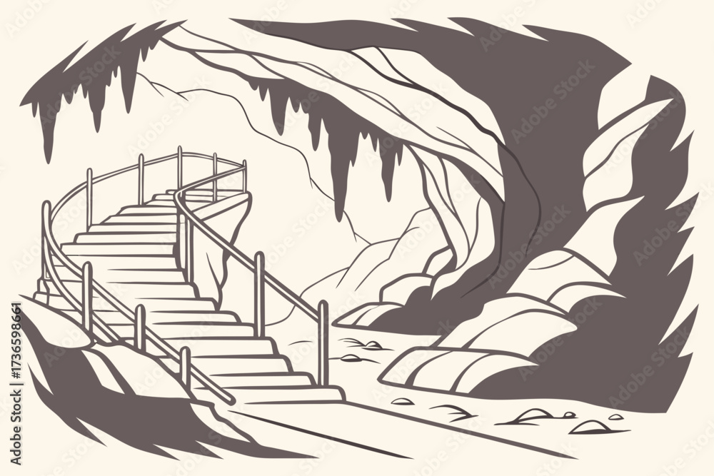 Fototapeta premium Mark Twain Cave in Missouri, twisting limestone passages tied to famous literary tales