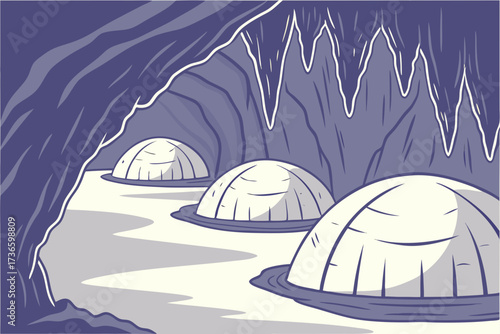 Marble Caves in Vermont, marble rock formations gleaming under cave lights