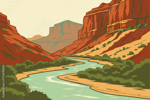 Little Colorado River in Arizona, turquoise waters carving through deep desert canyons