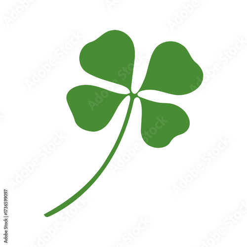 Flat four-leaf clover badge for good luck