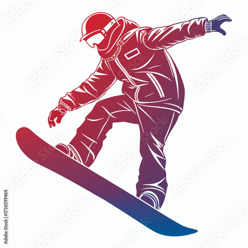 Snowboarding Elements Vector Silhouette – Extreme Winter Sports Illustration