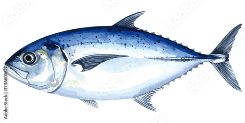 Watercolor Illustration of Giant Trevally Fish