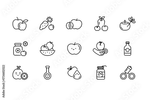 Set of conceptual icons. Vector icons in flat linear style for web sites, applications and other graphic resources. Set from the series - Meat. Editable outline icon.