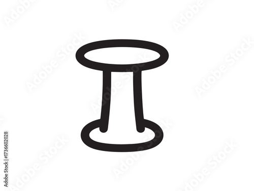Elegant Thumbtack Map Marker Symbol in a Simple Line Art Style