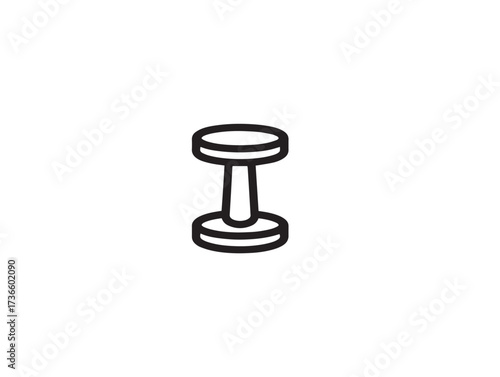 Contemporary Push Pin Icon in a Clean Minimalist Vector Illustration