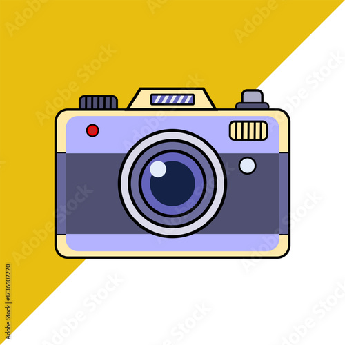 Retro Vintage Camera Vector Illustration. Retro Photography Icon Design