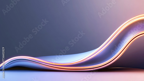 Wallpaper Mural Vibrant neon waves and glowing particles form a flowing digital surface, visualizing data streams, network connectivity and technological transformation in a futuristic gradient backdrop Torontodigital.ca