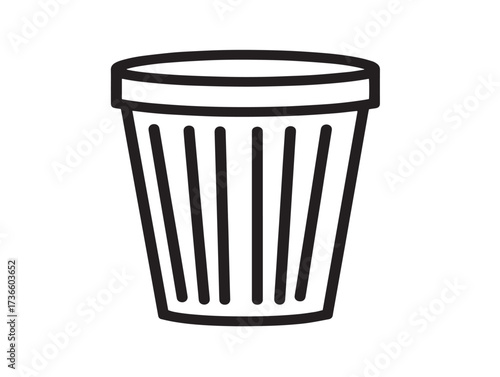 Simple trash bin silhouette icon in clean minimal elegant vector design