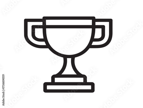 Modern championship trophy silhouette icon in minimal clean elegant vector illustration