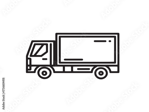 Elegant truck loading icon artwork in modern clean stylish vector illustration