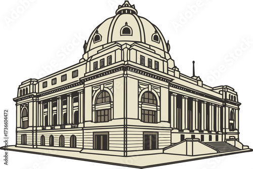 Milwaukee Public Library Central in Milwaukee, Wisconsin, grand Renaissance Revival with domed roof