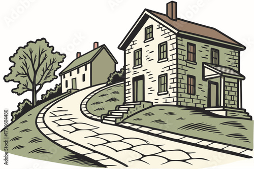 Mineral Point in Wisconsin, Cornish mining town with stone cottages and historic hillside streets