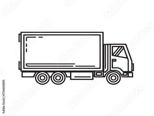 Elegant side view truck icon in clean stylish minimal vector illustration