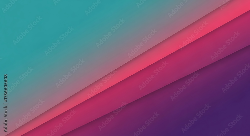 Fototapeta premium Abstract geometric background with diagonal layers in teal and pink