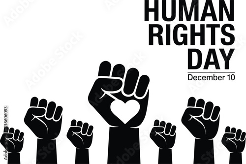 Human rights day december tenth illustration and background