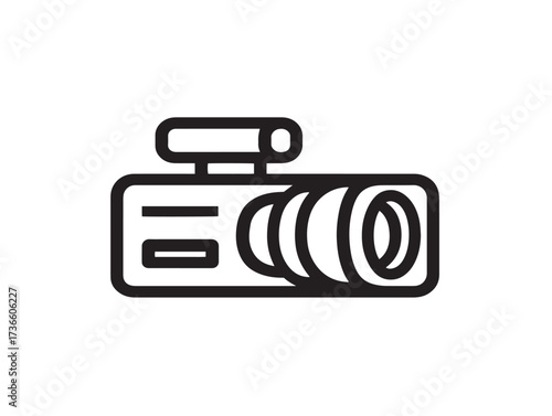 A clean and creative outline design of an alternate video camera