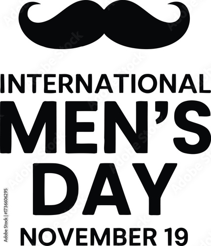 International men's day november nineteenth celebration card