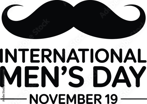 International men's day november mustache blue background