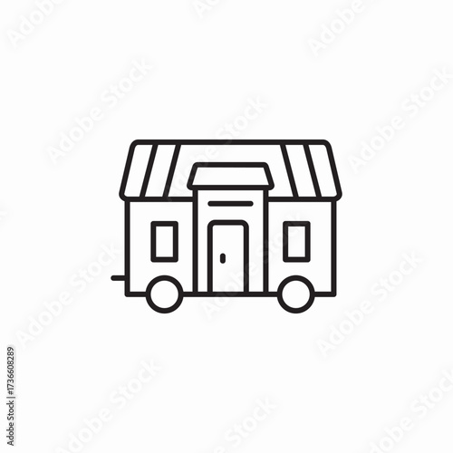 house on wheels icon sign vector