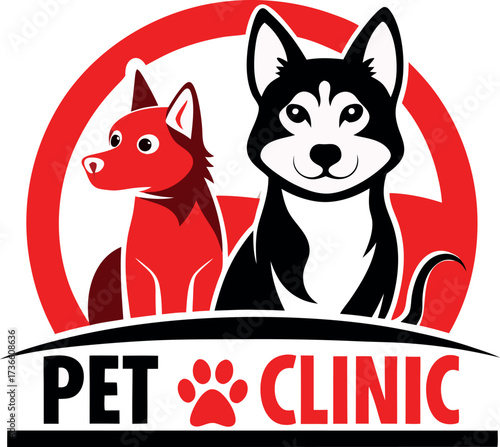 pet clinic logo design vector