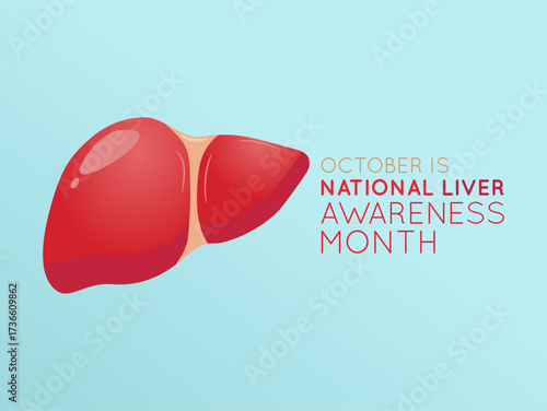 Vector graphic of National Liver Awareness Month for National Liver Awareness Month celebration.