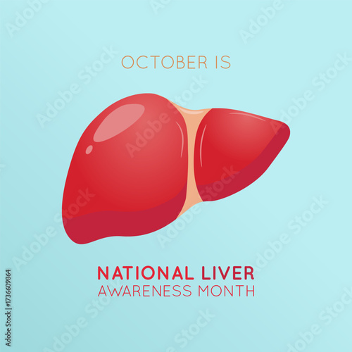 Vector graphic of National Liver Awareness Month for National Liver Awareness Month celebration.