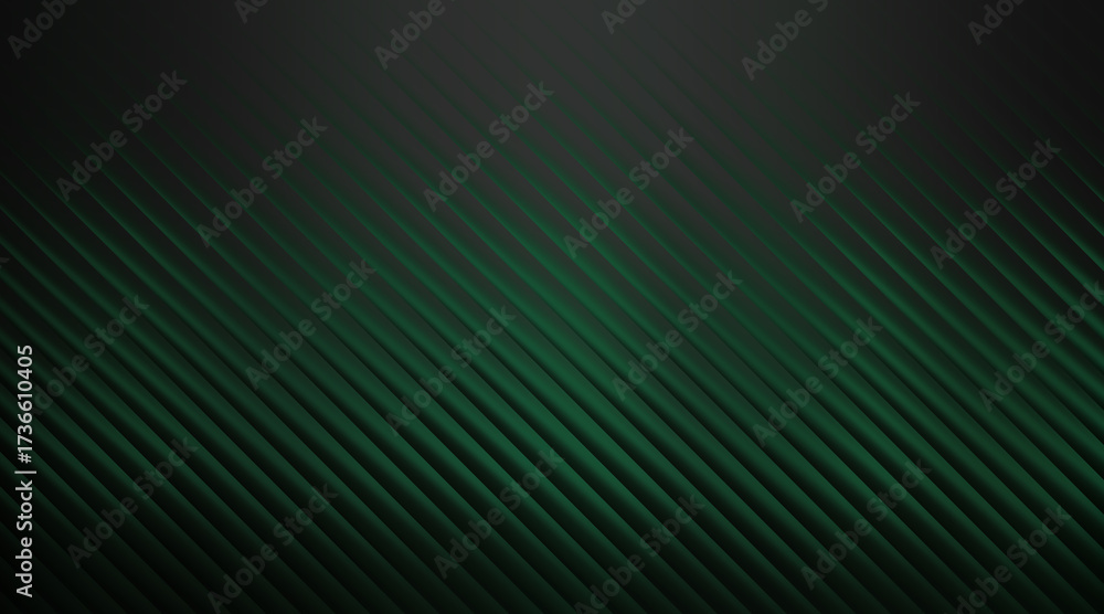 Fototapeta premium Dark abstract background with subtle diagonal lines in deep green and black, creating a sophisticated texture