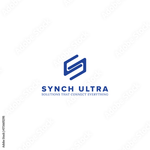 An inventive SU monogram symbolizes a technology and software company. The emblem's clean, interconnected design represents seamless unity, modern solutions, and digital security.