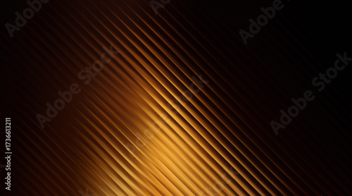 Dark abstract background with glowing diagonal golden lines and a black backdrop