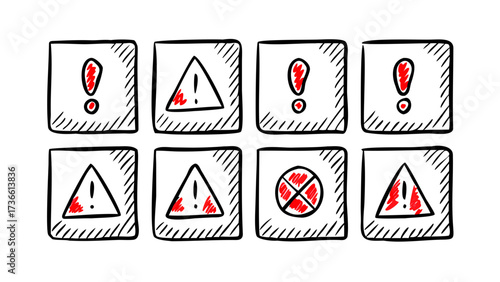 Warning attention danger caution sign safety hazard alert exclamation mark icon symbol notice risk problem 100