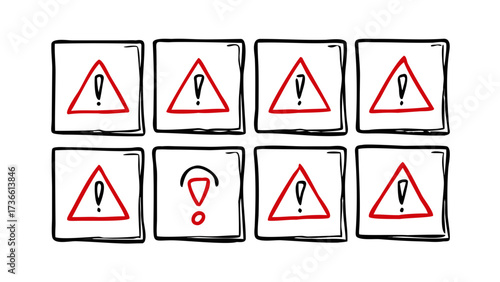 Warning signs alert attention hazard caution danger risk safety problem issue emergency important notice error 100