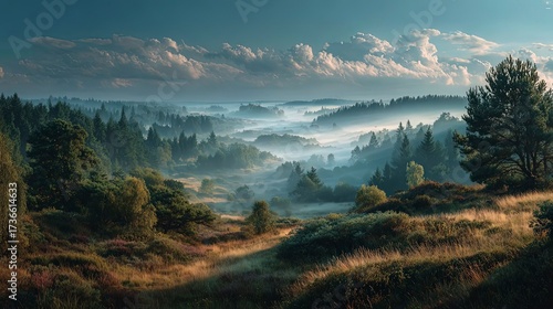 panoramic view of the nature, green nature scenery, fresh nature