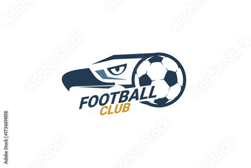 Soccer Logo or football club sign Badge. Football logo with shield background vector design. Vector illustration. 