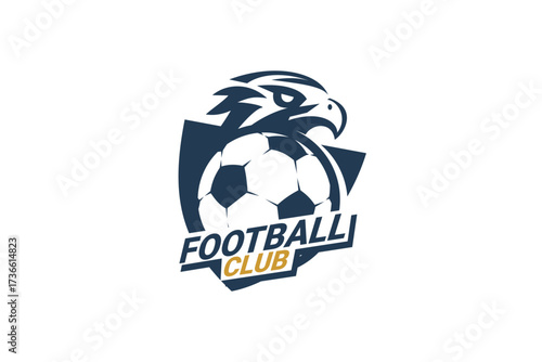 Soccer Logo or football club sign Badge. Football logo with shield background vector design. Vector illustration. 