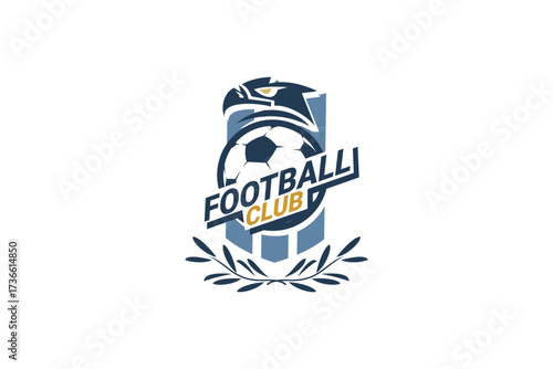 Soccer Logo or football club sign Badge. Football logo with shield background vector design. Vector illustration. 