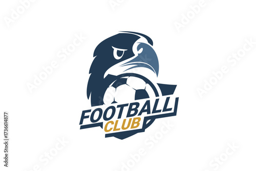 Soccer Logo or football club sign Badge. Football logo with shield background vector design. Vector illustration. 