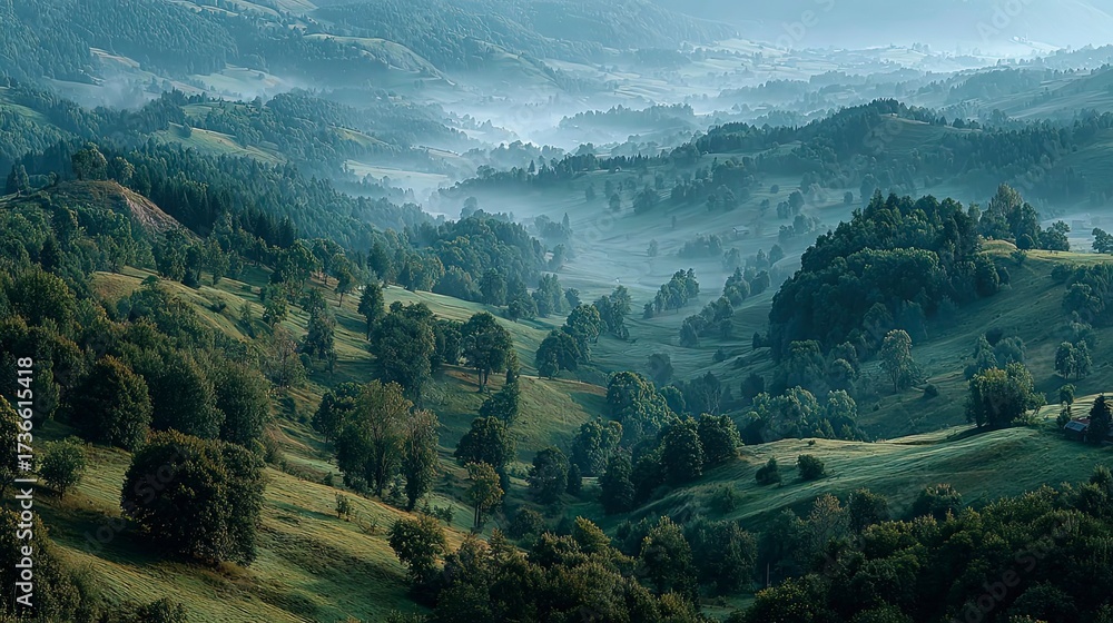 Obraz premium panoramic view of the nature, green nature scenery, fresh nature