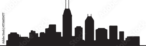 Detailed Indianapolis skyline vector illustration in black silhouette style